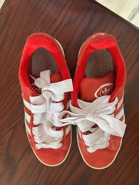 adidas Red campus Sneakers with White Stripes and Laces